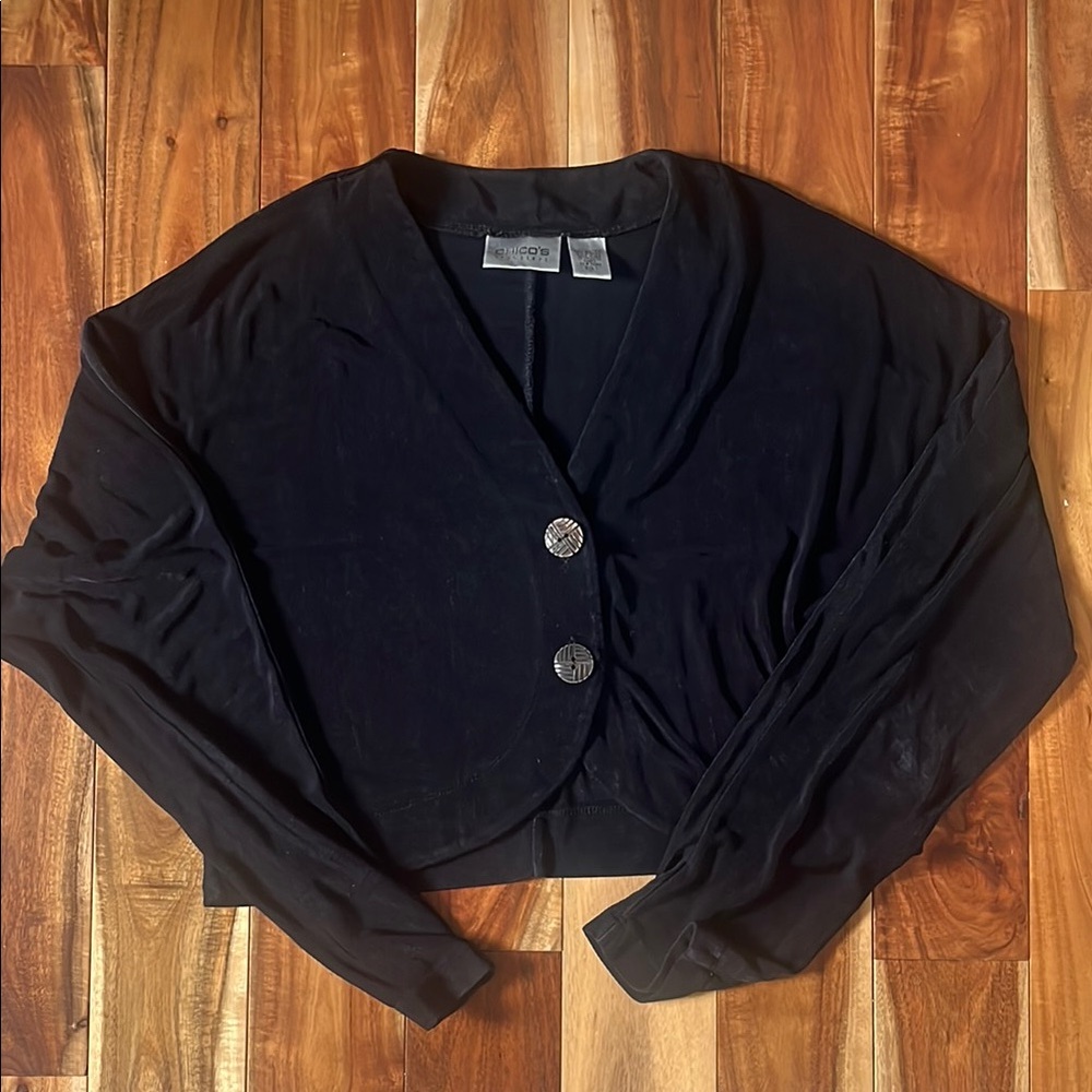 Chico’s black travelers collection cardigan/shrug - size 1
